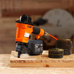 VEVOR Coil Siding Nailer MCN55, 1 inch to 2-1/4 inch 15 Degree Pneumatic Siding Nail Gun, 70-120PSI Air Coil Nailer for