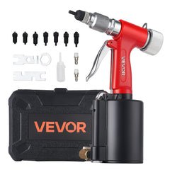 VEVOR Pneumatic Rivet Nut Gun Kit with 8PCS SAE & Metric Gun Heads, M4 M5 M6 M8 M10 1/4" 5/16" 3/8", 2680LBS Force, Air