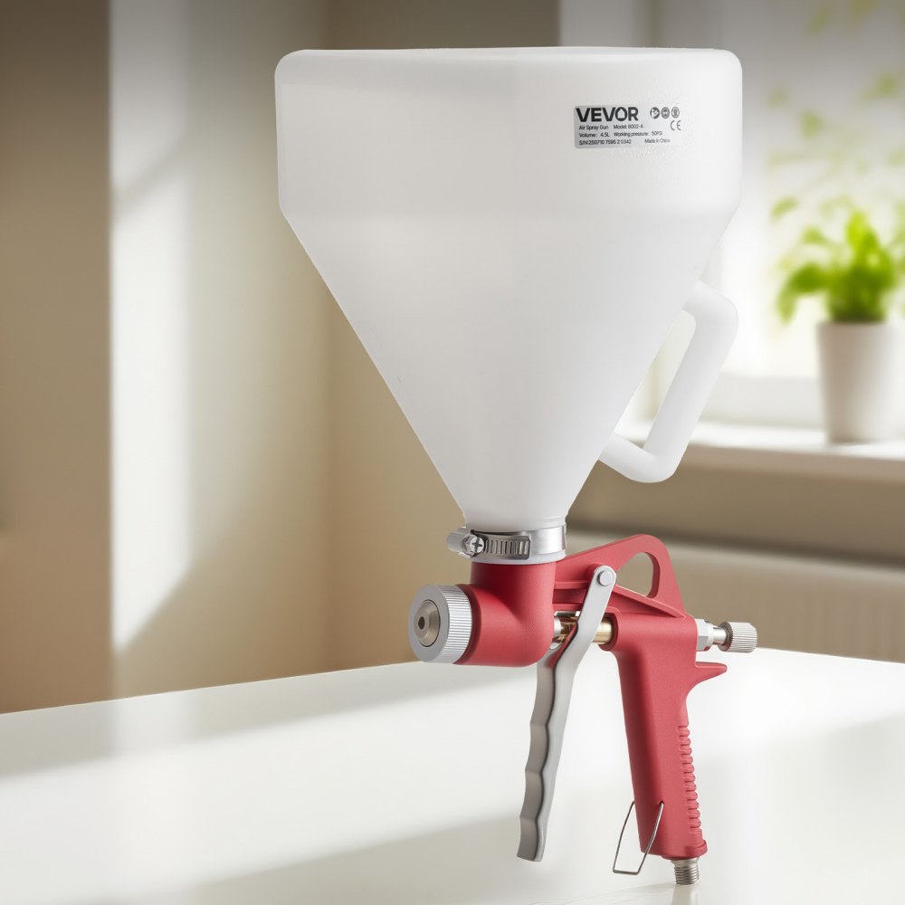 VEVOR Air Texture Spray Gun, 1.45 Gallon Air Hopper Spray Gun, Professional Drywall Texture Painting Sprayer with 3