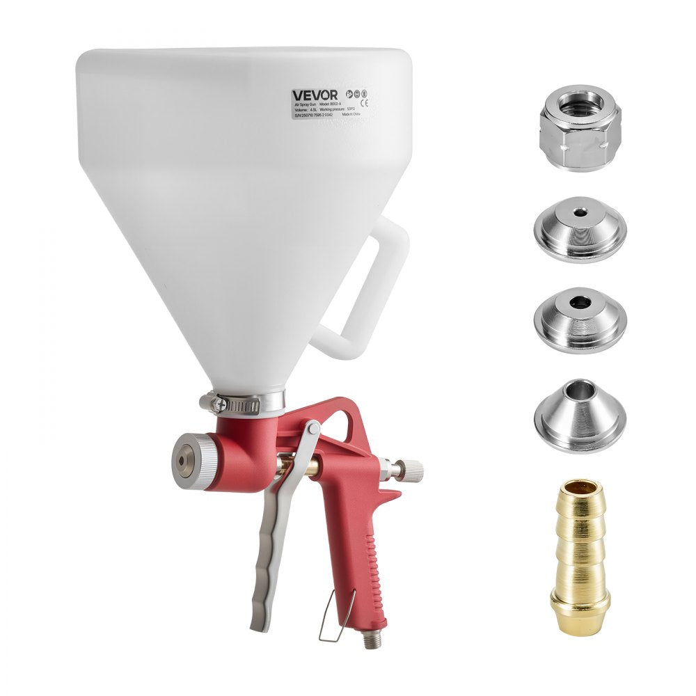 VEVOR Air Texture Spray Gun, 1.45 Gallon Air Hopper Spray Gun, Professional Drywall Texture Painting Sprayer with 3