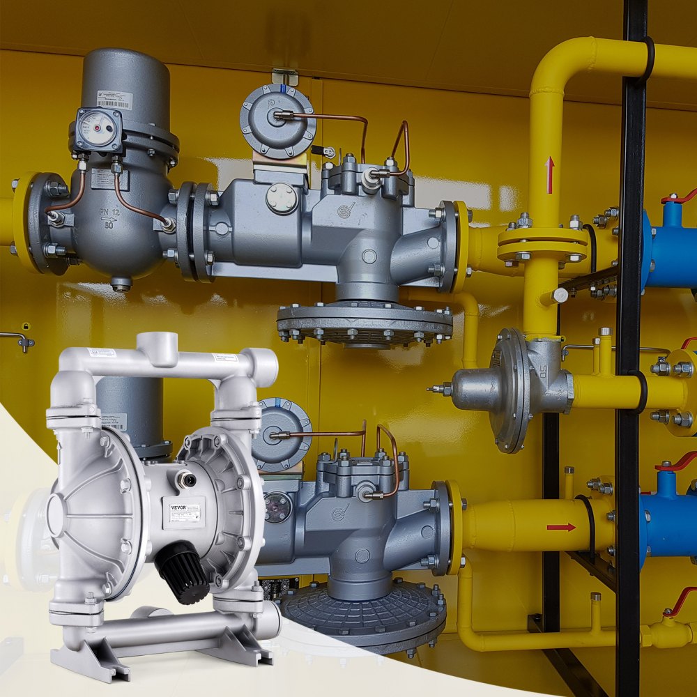 VEVOR Air Operated Double Diaphragm Pump, 44GPM, Max 115PSI Air Waste Oil Pneumatic Transfer Pump with 2 Extra