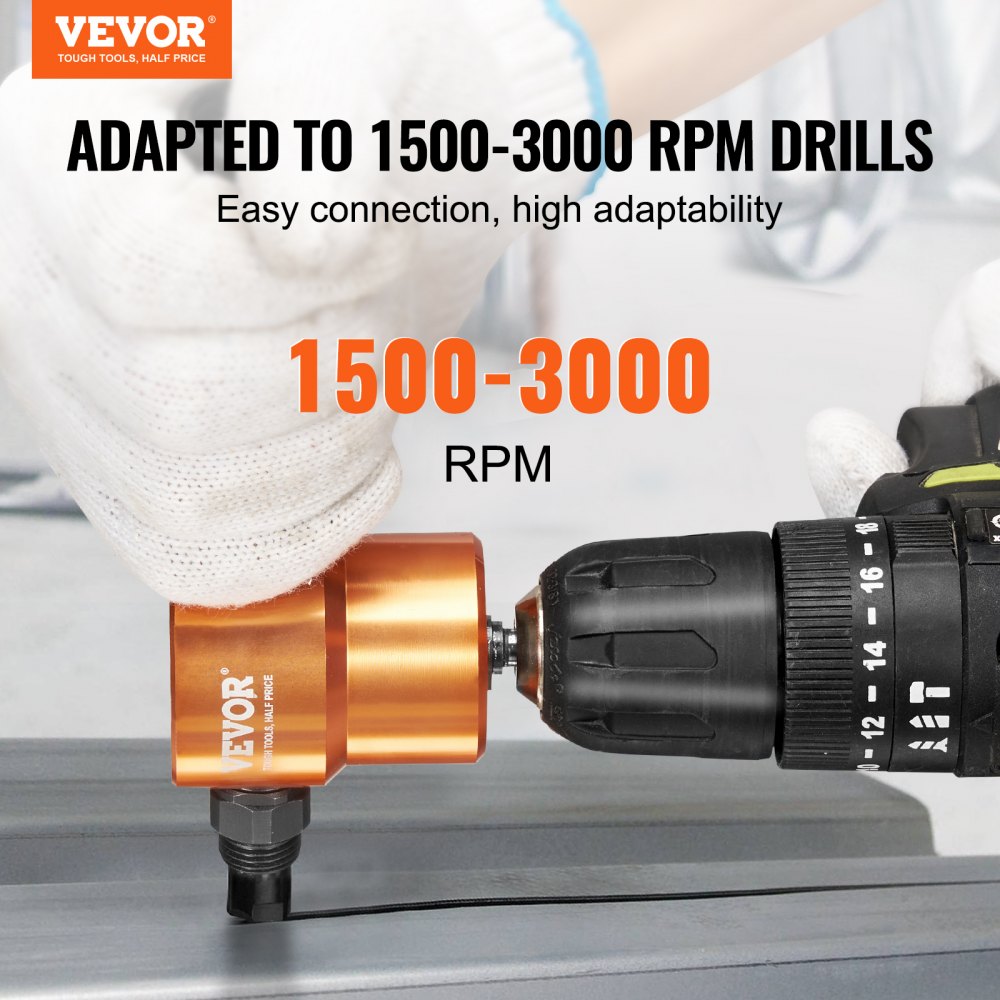 VEVOR Double Head Sheet Metal Nibbler Cutter, 360 Degree Metal Nibbler Drill Attachment with Extra Punch and Die