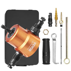 VEVOR Double Head Sheet Metal Nibbler Cutter, 360 Degree Metal Nibbler Drill Attachment with Extra Punch and Die