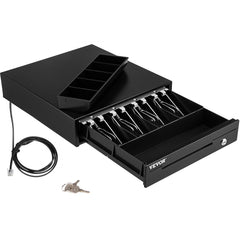 Cash Register Drawer, 13" 12 V, for POS System with 4 Bill 5 Coin Cash Tray, Removable Coin Compartment & 2 Keys