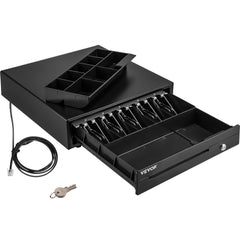 VEVOR Cash Register Drawer, 16" 12 V, for POS System with 5 Bill 8 Coin Cash Tray, Movable Coin Compartment & 2 Keys