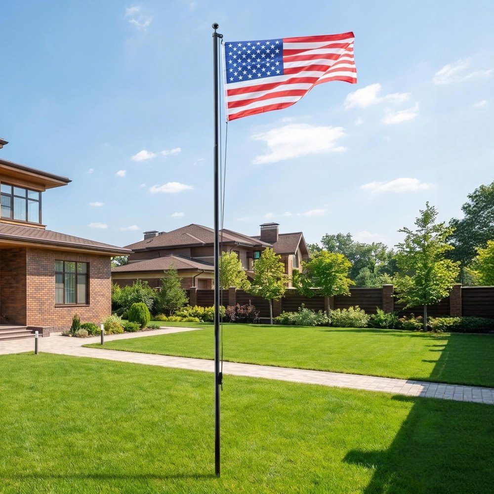 VEVOR Flag Pole, 20ft Heavy Duty Sectional Flagpole Kit for Outside House In Ground, Extra Thick Outdoor Aluminum