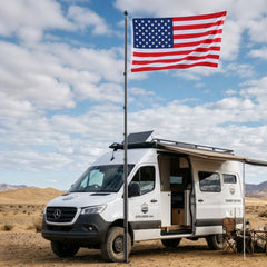 VEVOR Flag Pole, 20ft Heavy Duty Telescopic Flagpole Kit with Mounting Base for Vehicles, Extra Thick Outdoor Aluminum