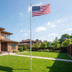 VEVOR Flag Pole, 25ft Heavy Duty Sectional Flagpole Kit for Outside House In Ground, Extra Thick Outdoor Aluminum