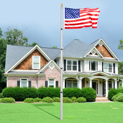 VEVOR 20FT Telescoping Flag pole Kit, Heavy Duty Aluminum Alloy in Ground Flag Poles for Outside, 3 Display Modes
