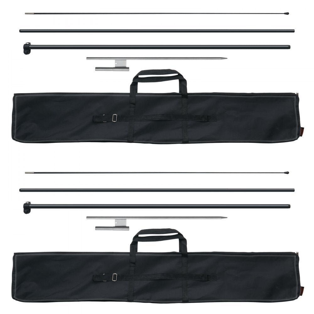 VEVOR Feather Flag Pole Kit, 2 Packs Swooper Flag Pole 12.7 ft, Sign Flag Poles for Business Advertising Flags Outdoor