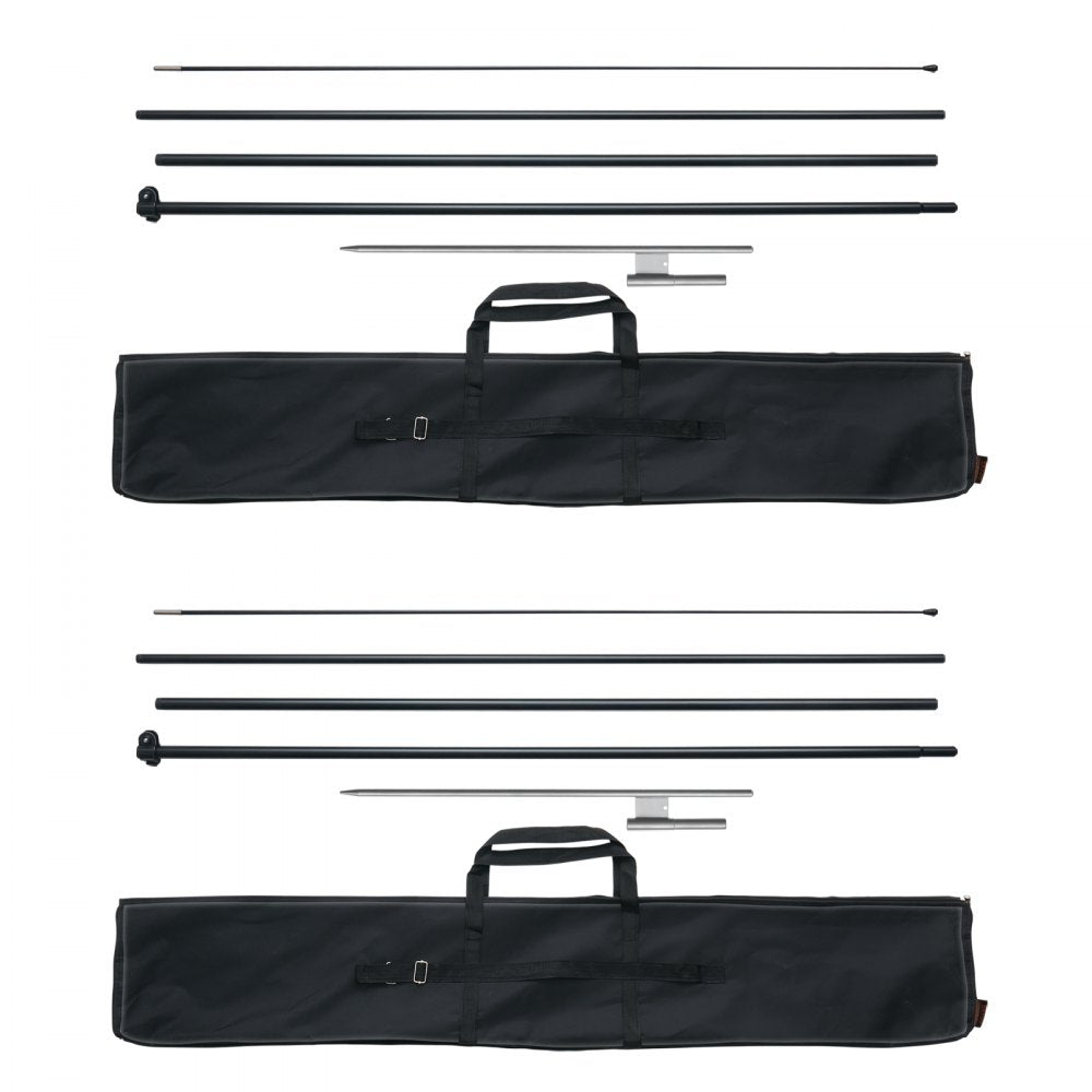 VEVOR Feather Flag Pole Kit, 2 Packs Swooper Flag Pole 16.3 ft, Sign Flag Poles for Business Advertising Flags Outdoor