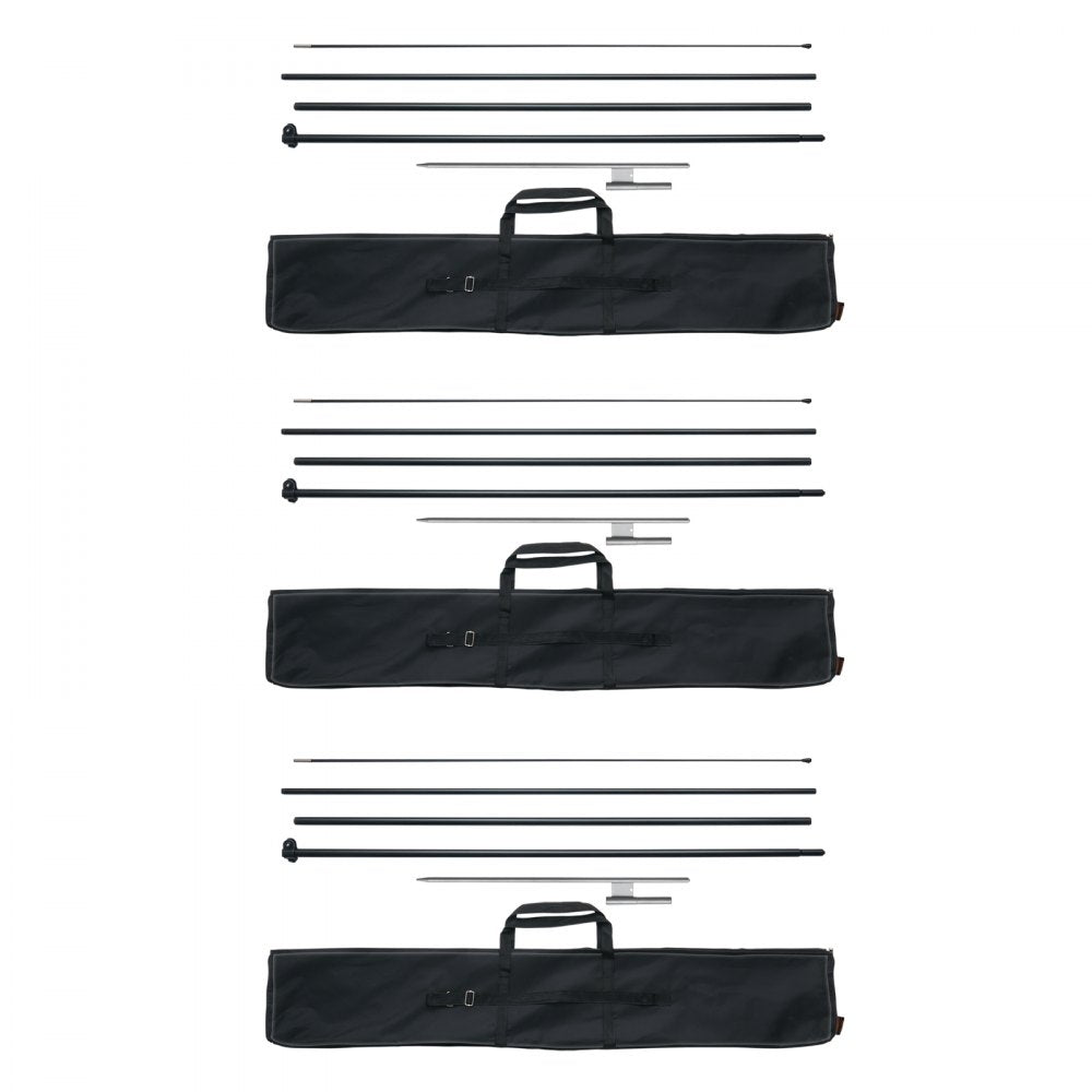 VEVOR Feather Flag Pole Kit, 3 Packs Swooper Flag Pole 16.3 ft, Sign Flag Poles for Business Advertising Flags Outdoor