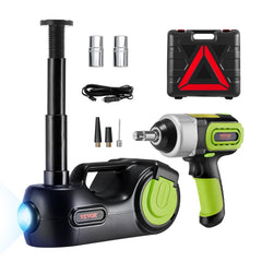 VEVOR Electric Car Jack 5 Ton Car Jack Hydraulic with Electric Impact Wrench, LED Light Hydraulic Auto Repair Tool