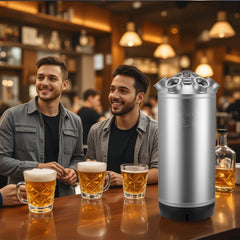 VEVOR Cleaning Keg, 5 Gallon/19L Keg Line Cleaning Kit with 4 D Coupler Connections & Rubber Base, Beer Lines Cleaner