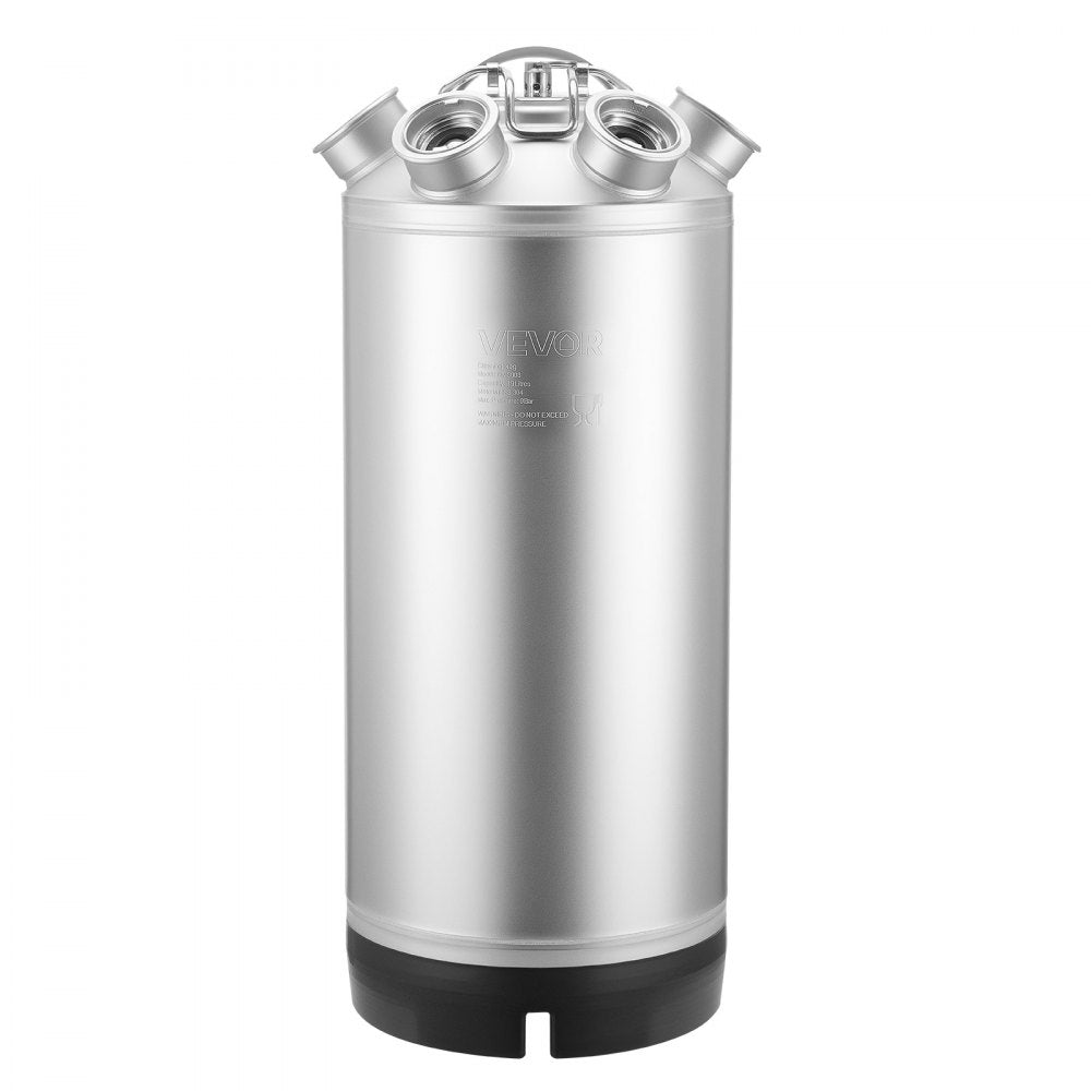 VEVOR Cleaning Keg, 5 Gallon/19L Keg Line Cleaning Kit with 4 D Coupler Connections & Rubber Base, Beer Lines Cleaner