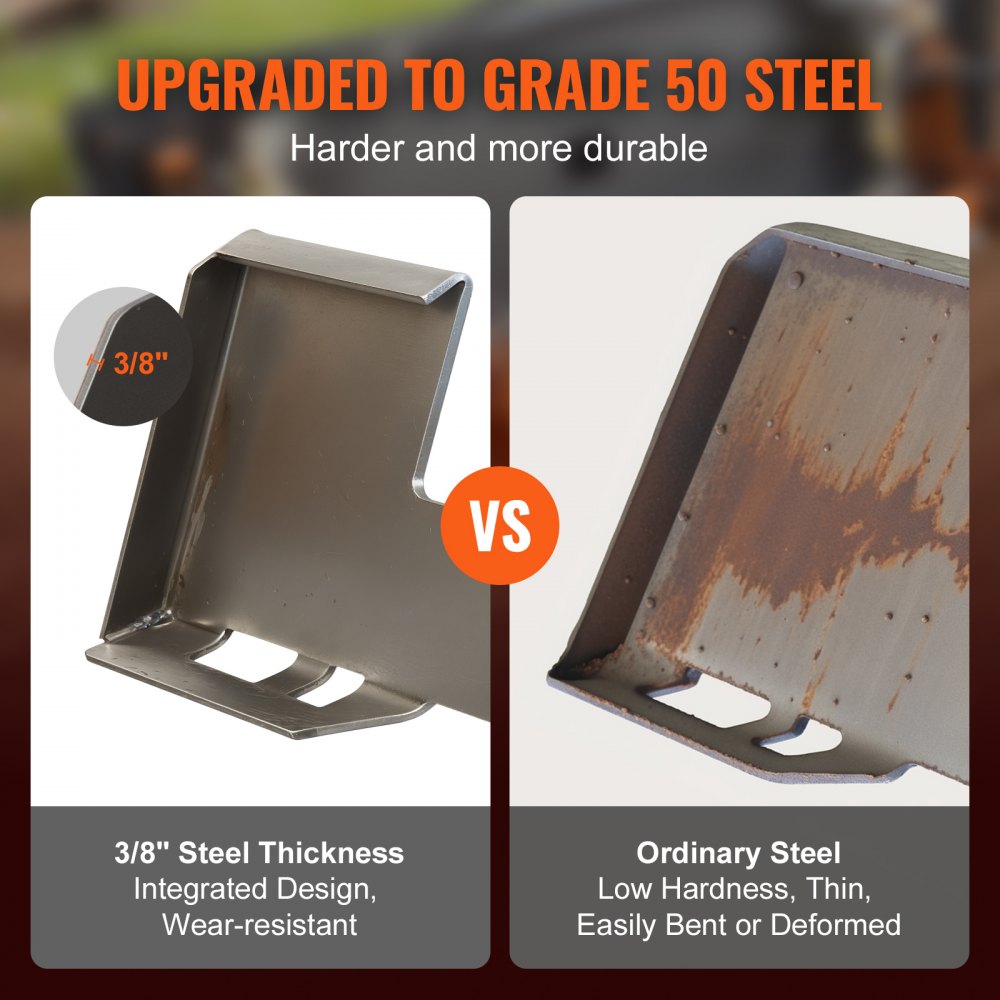VEVOR Skid Steer Attachment Plate, 3/8" Skid Steer Mount Plate with 2.28" Hitch Receiver, Quick Attachment Loader