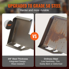 VEVOR Skid Steer Attachment Plate, 3/8" Skid Steer Mount Plate with 2.28" Hitch Receiver, Quick Attachment Loader