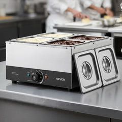 VEVOR Chocolate Melting Machine, 4 Tanks 17.6 Lbs Choc Commercial Melter, 1200W High Power, Water Bath Heating System