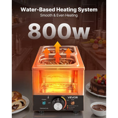 VEVOR Chocolate Melting Machine, 3 Cook Modes, 2 Tanks 9 Lbs Choc Melter, 86℉ - 230℉, 3 Cook Modes, 800W Power, Water