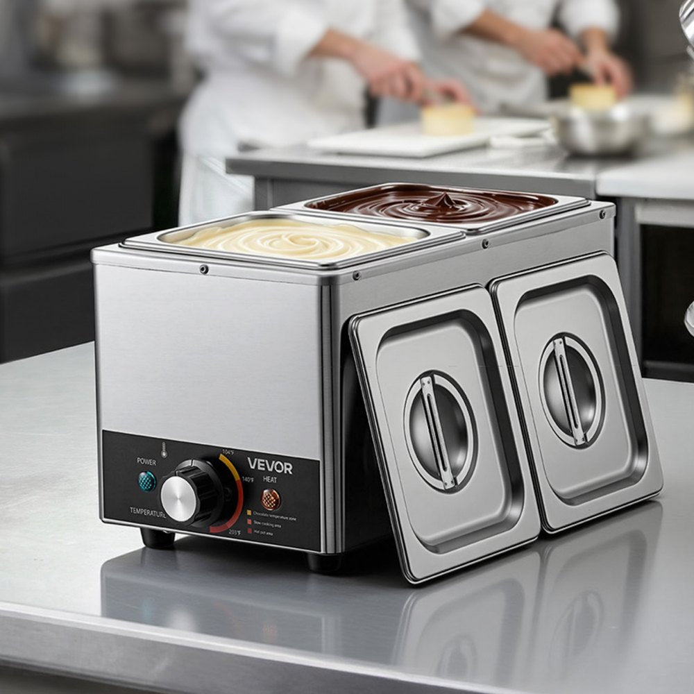 VEVOR Chocolate Melting Machine, 3 Cook Modes, 2 Tanks 9 Lbs Choc Melter, 86℉ - 230℉, 3 Cook Modes, 800W Power, Water