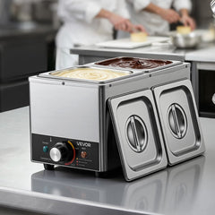 VEVOR Chocolate Melting Machine, 3 Cook Modes, 2 Tanks 9 Lbs Choc Melter, 86℉ - 230℉, 3 Cook Modes, 800W Power, Water