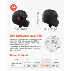 VEVOR Full Face Motorcycle Helmets, Adult Motocross Dirt Bike Helmet with Clear Visor, Lightweight Comfortable