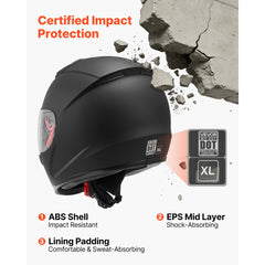 VEVOR Full Face Motorcycle Helmets, Adult Motocross Dirt Bike Helmet with Clear Visor, Lightweight Comfortable