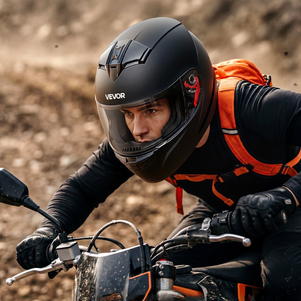 VEVOR Full Face Motorcycle Helmets, Adult Motocross Dirt Bike Helmet with Clear Visor, Lightweight Comfortable