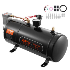 VEVOR 12V Air Compressor with Tank 0.8 Gallon/3 L, Train Horn Air Compressor, 120 psi Working Pressure Onboard Air