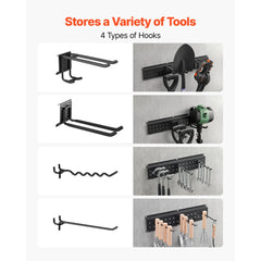 VEVOR Garage Tool Organizer 49.5 Inch 600 lbs Wall Mount Garden Tool Rack, Heavy Duty Garage Hanging Storage Rack