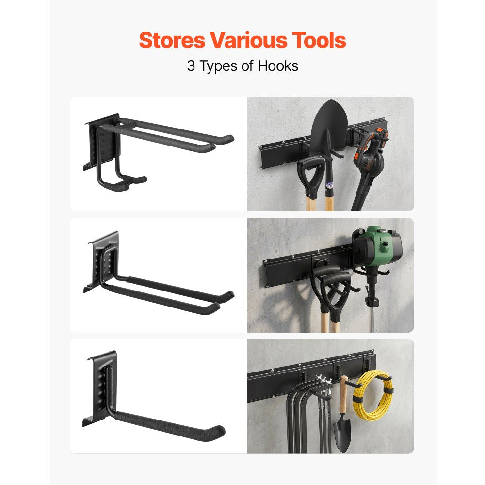 VEVOR Garage Tool Organizer 49.5 Inch 600 lbs Wall Mount Garden Tool Rack, Heavy Duty Garage Hanging Storage Rack