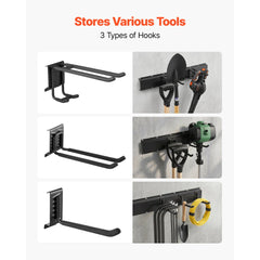 VEVOR Garage Tool Organizer 49.5 Inch 600 lbs Wall Mount Garden Tool Rack, Heavy Duty Garage Hanging Storage Rack