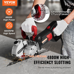 VEVOR Wall Chaser, 2500W 38 mm Cutting Width,Wall Groove Cutting Machine 34MM Cutting Depth,Wall Slotting Machine With