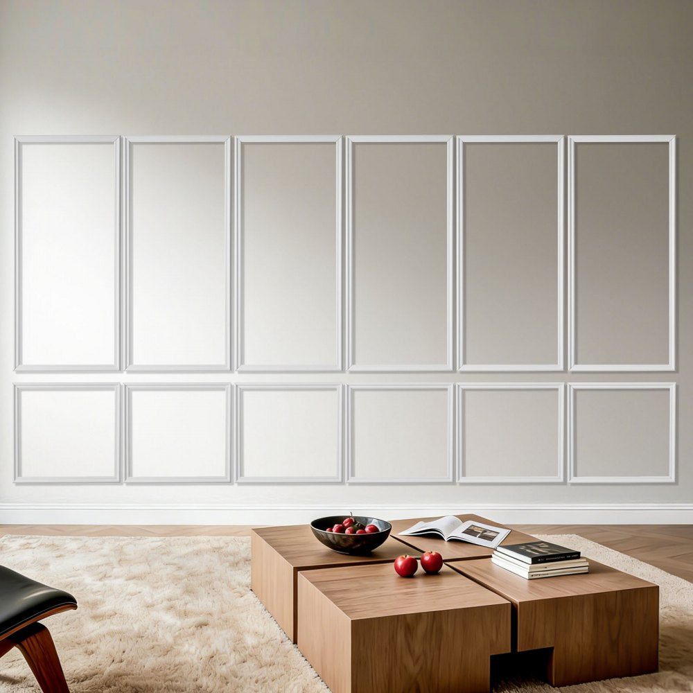 VEVOR Wall Molding 6 Pack, Wainscoting Panels Kit, Lightweight Paintable Polystyrene, Easy to Install, Waterproof