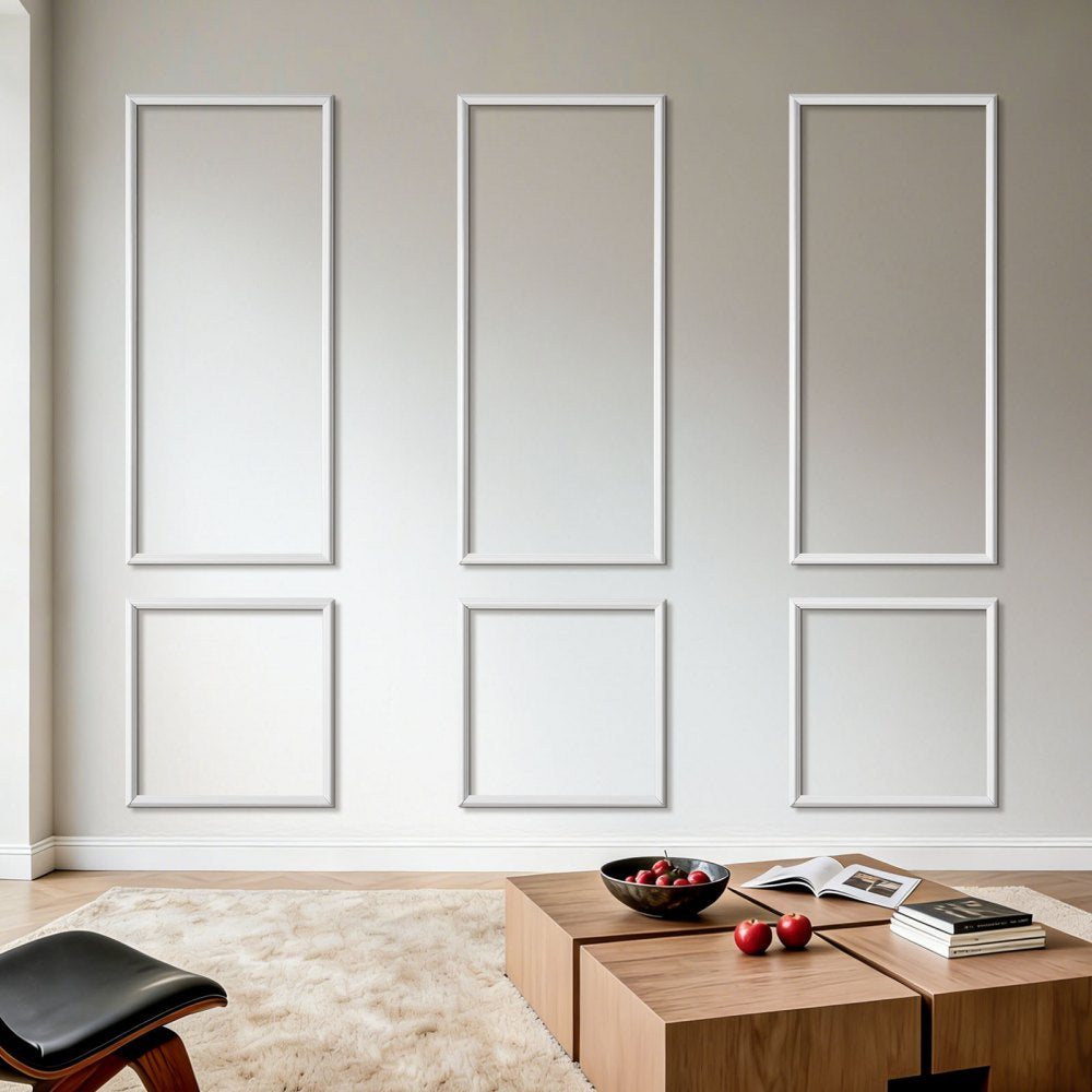 VEVOR Wall Molding 3 Pack, Wainscoting Panels Kit, Lightweight Paintable Polystyrene, Easy to Install, Waterproof