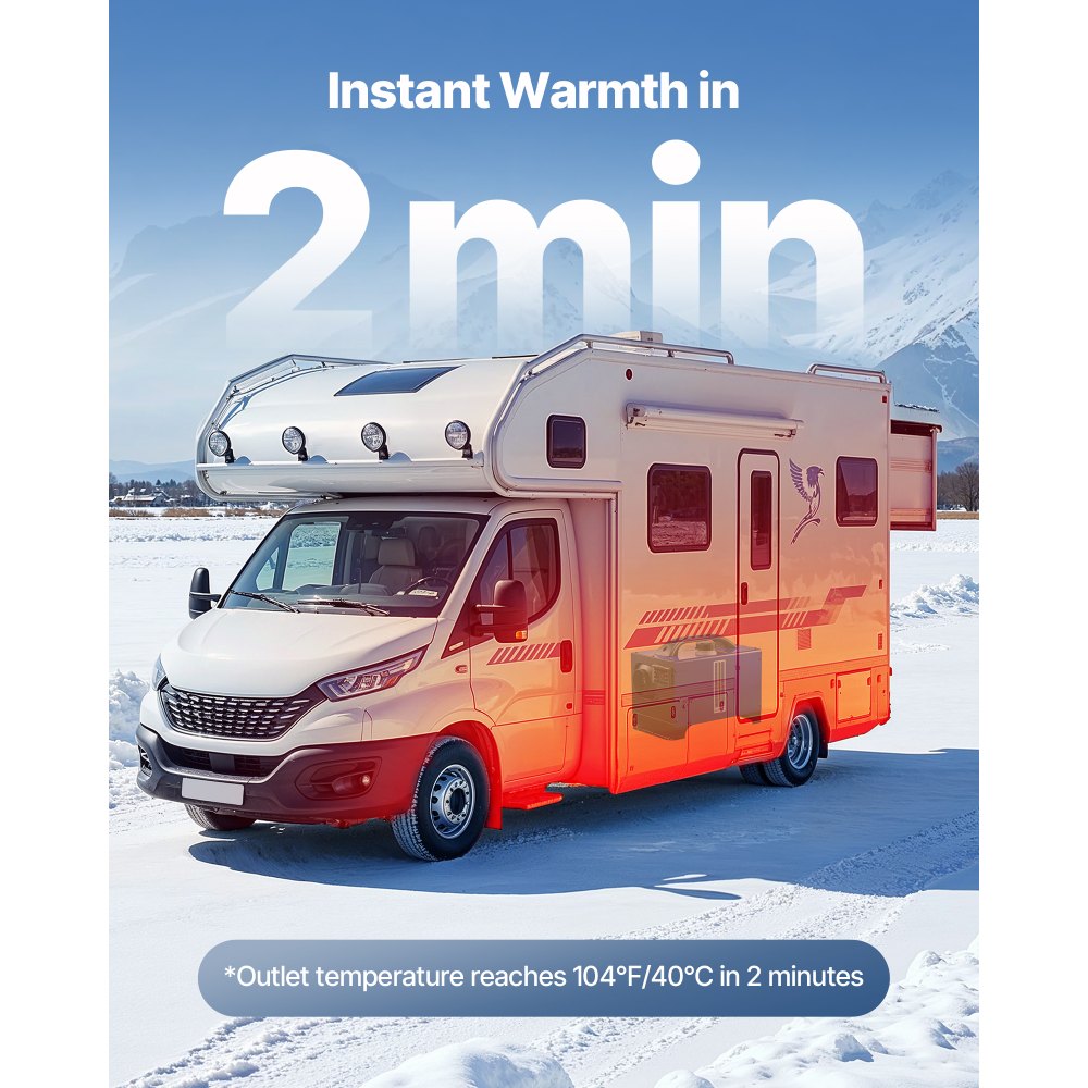 VEVOR Diesel Heater, 8KW, DC 12V/24V, All in One Portable Diesel Air Heater with Remote Control and LCD Display, Fast