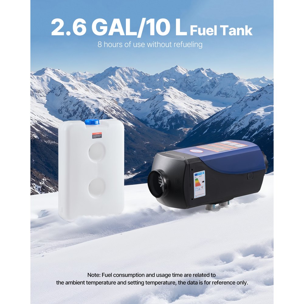 VEVOR Diesel Heater, 8KW, DC 12V/24V, Portable Diesel Air Heater with Remote Control and LCD Screen, Fast Heating Low