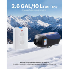 VEVOR Diesel Heater, 8KW, DC 12V/24V, Portable Diesel Air Heater with Remote Control and LCD Screen, Fast Heating Low
