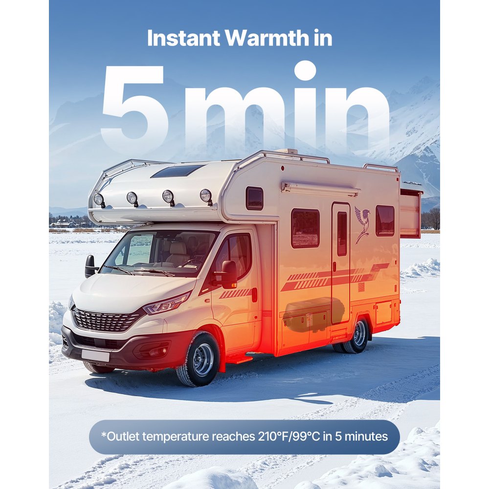 VEVOR Diesel Heater, 8KW, DC 12V/24V, Portable Diesel Air Heater with Remote Control and LCD Screen, Fast Heating Low