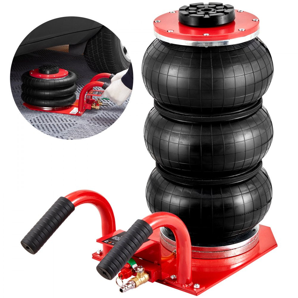 VEVOR Air Jack, 3 Ton/6600 lbs Triple Bag Air Jack, Airbag Jack with Six Steel Pipes, Lift up to 17.7 inch/450 mm, 3-5