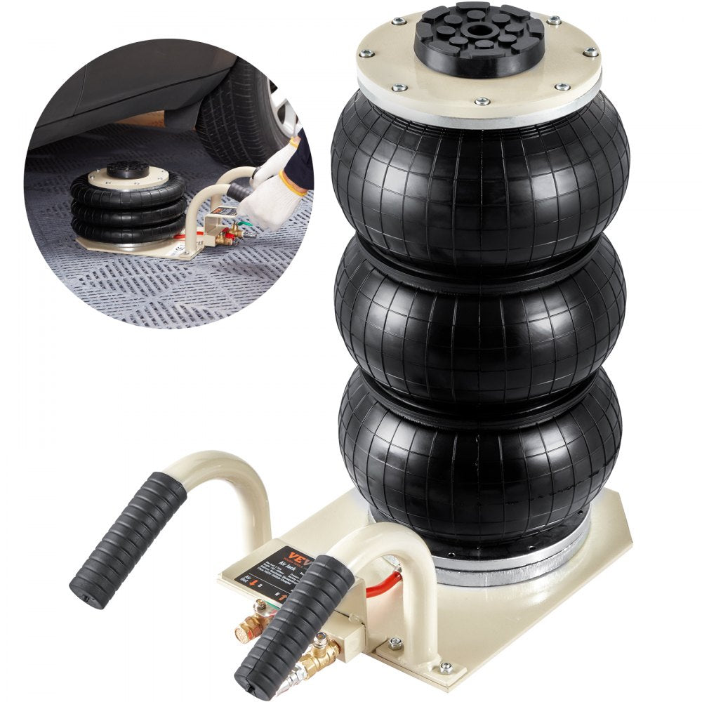 VEVOR Air Jack, 3 Ton/6600 lbs Triple Bag Air Jack, Airbag Jack with Six Steel Pipes, Lift up to 17.7 inch/450 mm, 3-5