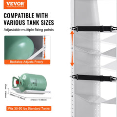 VEVOR Refrigerant Tank Rack, with 3 x 30-50lb Bottle Tanks, Cylinder Tank Rack 14.64x13.97x46.06 in, Refrigerant