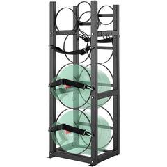 VEVOR Refrigerant Tank Rack, with 2 x 30lbs and Other 3 Small Bottle Tanks, Cylinder Tank Rack 12.79x12.99x47.12 in
