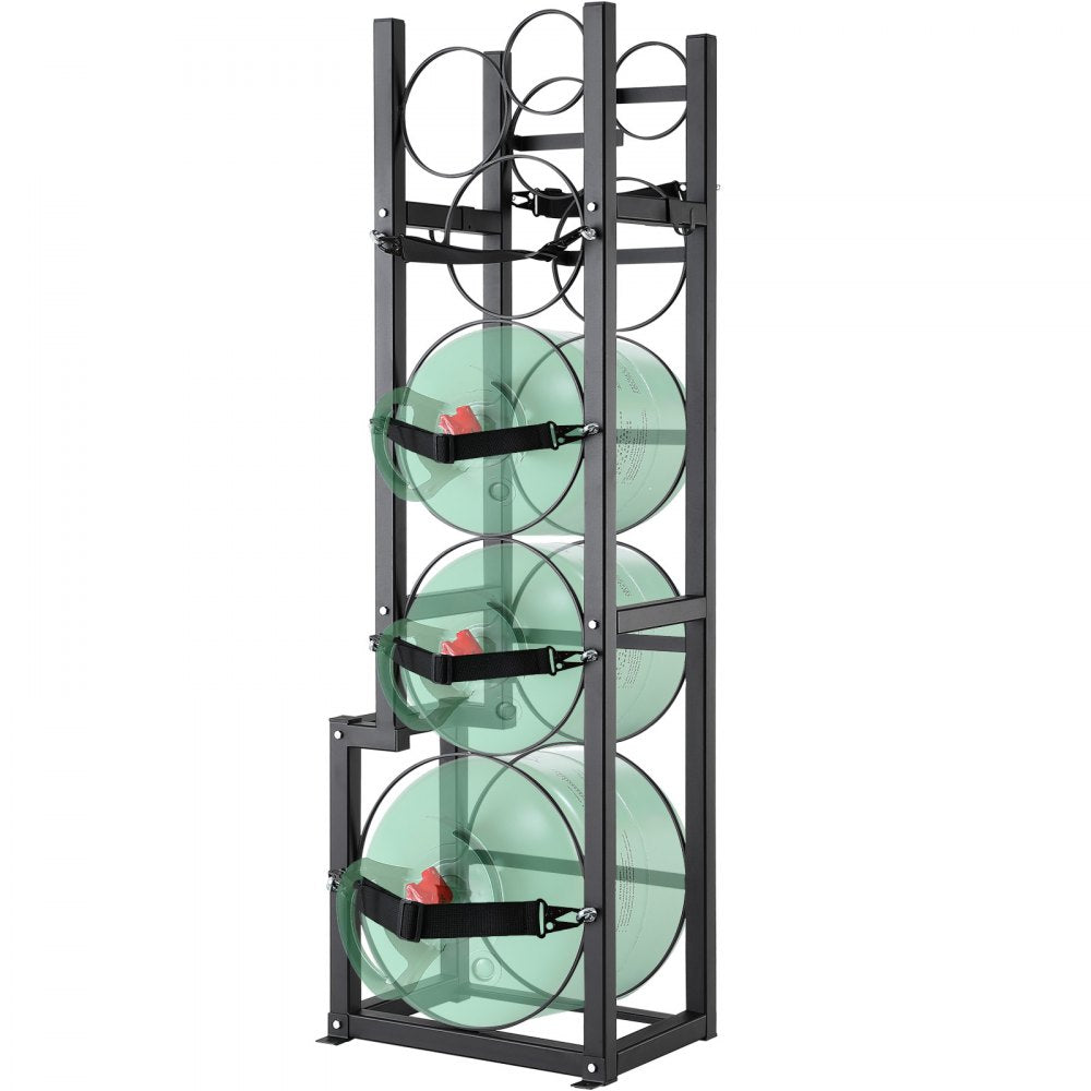 VEVOR Refrigerant Tank Rack, with 1 x 50lb, 2 x 30lb and Other 3 Small Bottle Tanks, Cylinder Tank Rack