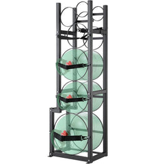 VEVOR Refrigerant Tank Rack, with 1 x 50lb, 2 x 30lb and Other 3 Small Bottle Tanks, Cylinder Tank Rack