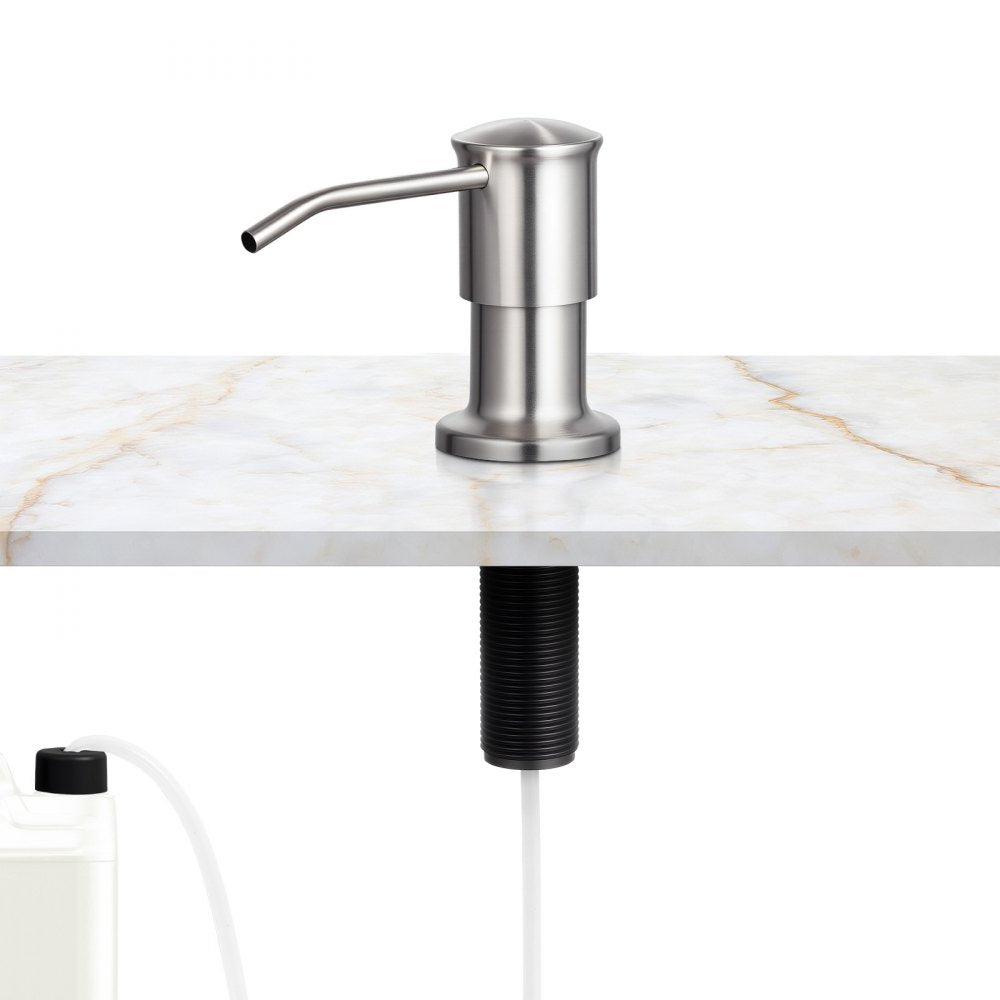 VEVOR Soap Dispenser for Kitchen Sink, Stainless Steel Built in Sink Soap Dispenser with 47" Extension Tube Kit