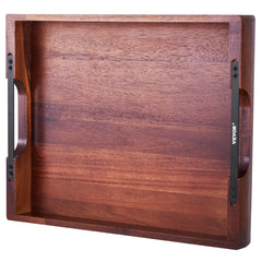 VEVOR Wood Serving Tray, Acacia Wooden Tray Board with Handles, Decorative Rustic Serving Trays Platter, Ideal for