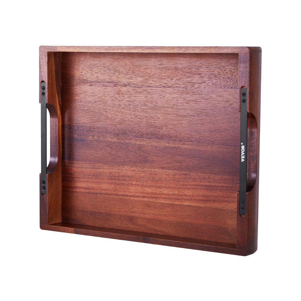 VEVOR Wood Serving Tray, Acacia Wooden Tray Board with Handles, Decorative Rustic Serving Trays Platter, Ideal for