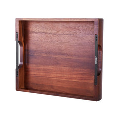 VEVOR Wood Serving Tray, Acacia Wooden Tray Board with Handles, Decorative Rustic Serving Trays Platter, Ideal for