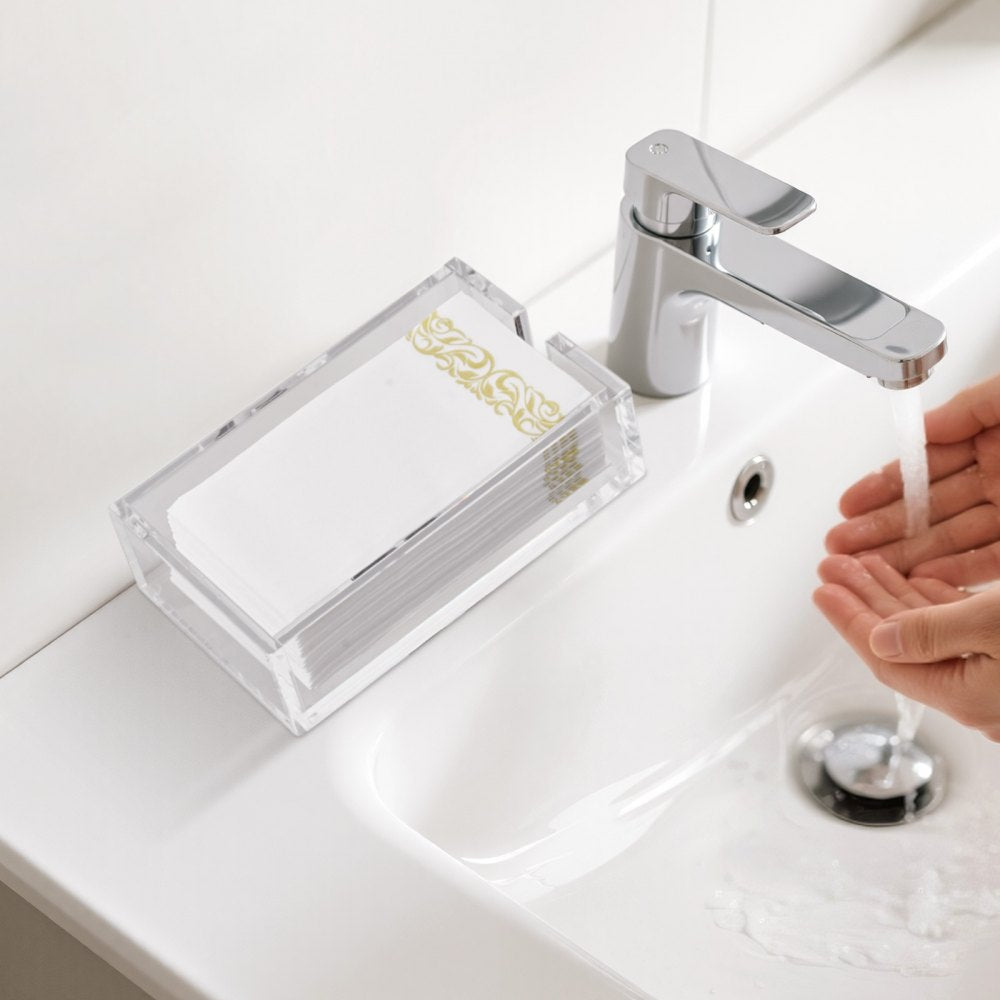 VEVOR Acrylic Napkin Holder, 9.1 x 5.5 x 2.6 inch, Clear Bathroom Guest Towel Storage Tray with U-Shaped Opening